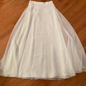 Formal sheer fully lined white evening skirt